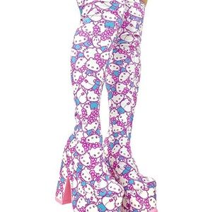 YRU Pink and Blue Patterned Heeled Boots